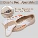 Imagen de GURGER Zapatillas Diabéticos para Mujer Hombre Extra Anchas Ajustable Ortopédico Zapatos Respirable Ligero Comodos Antideslizante Pantuflas Beige Talla 37