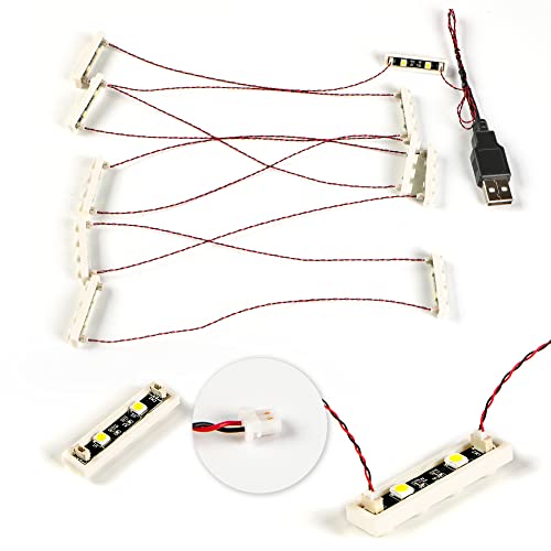 TEDDOO 20 PCSkompatiblen Bausteinleuchten mit anpassbarer Installation, USB-Stromversorgung und Terminalverbindungen, DIY Baustein LED (Kompatibel mit traditionellen Baukastenmarken)