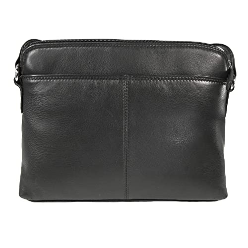 CTM Women's Leather Shoulder Bag Purse with Side Organizer2