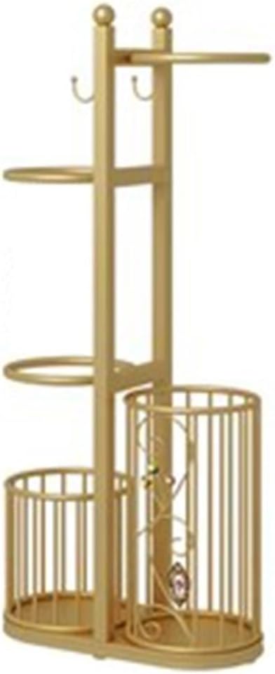 Gold Basketball Rack & Sports Equipment Storage Organizer, Double Basket Design for Toy & Gear Organization, Garage Ball Storage Solutions - 40x22x88cm