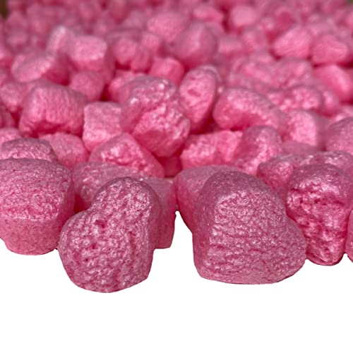 Uoffice Bright Pink Heart Shaped Plant-Based Packing Peanuts 1-Pack 1.5 Cu. Ft. #TOP3