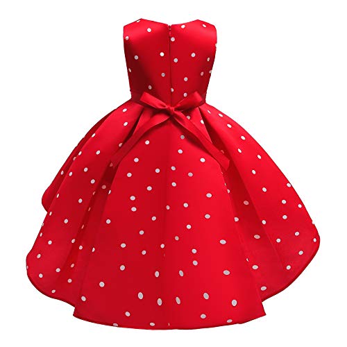 Elegant Girls Polka Dots Dress for Church Holiday Pageant Birthday Tea Party Wear Vintage Princess Ball Gown 2-10Years3