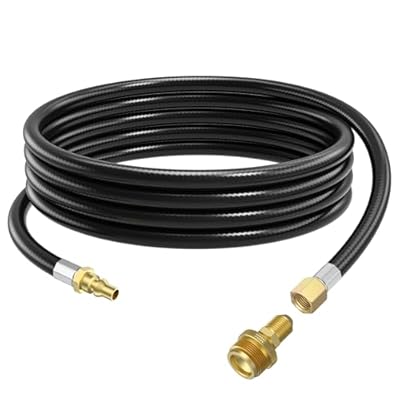 Kohree 12FT Propane Quick Connect Hose for RV to Gas Grill, Propane Converter Replacement for 1LB Throwaway Bottle Connects 1 LB Portable Appliance to RV 1/4" Female Quick Disconnect