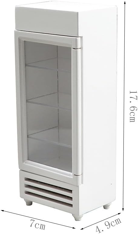 AirAds Dollhouse 1:12 scale dollhouse Miniature refrigerator and side cart (1 black refrigerator) image 3