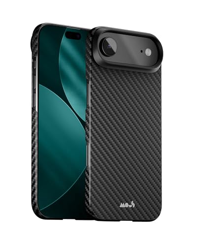 Mous Slim Case for iPhone Air 6.5 Inch Compatible with MagSafe - Super Thin - Magnetic iPhone 17 Air Carbon Fibre Case Black