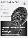 meborll Hair Diffuser, Diffuser Attachment for Hair Dryer, Hair Diffuser for Curly Hair, Universal Diffuser for 1.5-2.4" Hair Blow Dryer Long Thick Curly Wavy Hair, Hair Attchment for Women, Black