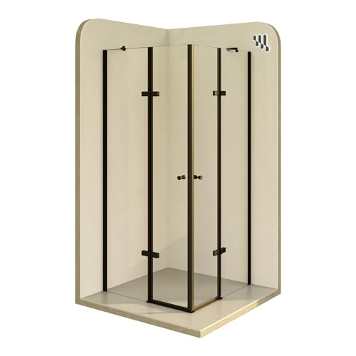 i-flair Duschkabine Alice 85x85 Höhe: 190 cm, Eckkabine mit Klapptüren in Schwarz. Duschabtrennung aus 6 mm dickem durchsichtigem Nano-ESG-Sicherheitsglas, beidseitig montierbar! DK19B