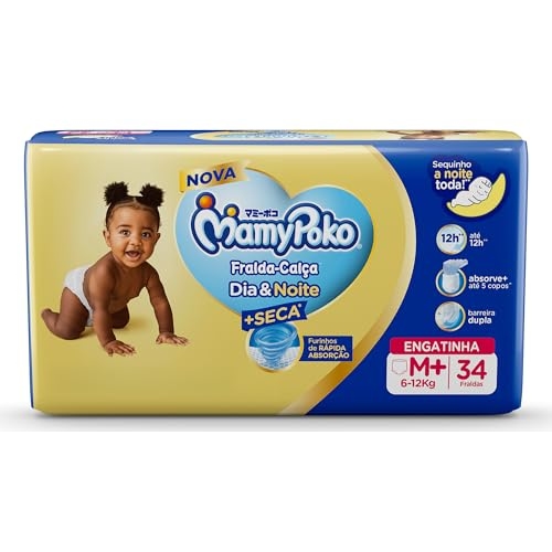 MamyPoko Fralda-Calça Dia&Noite M 34 Unidades