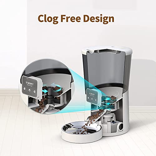 WOPET 8L Automatic Cat Feeder, 2.4G WiFi Enabled Smart Food Dispenser with Stainless Steel Food Bowl for Dry Food, APP… - Image 6