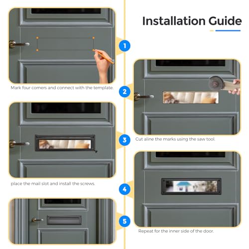 image for Ravinte Hardware Door Mail Slot 13