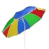 Mojawo Parasol tuinscherm in hoogte verstelbaar zonwering rond regenboogkleuren Ø225xH190cm incl. tas