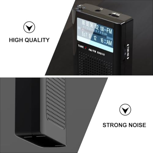 Mini radio ligera de plástico de 2 bandas FM AM con batería recargable integrada 3