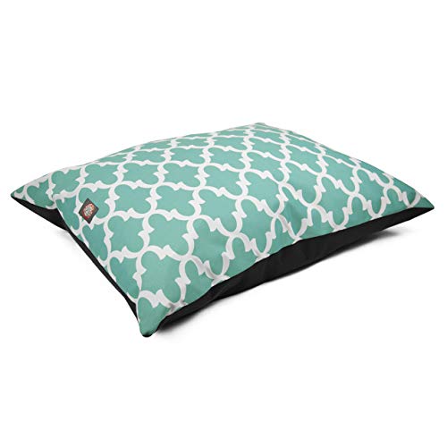 Image of Majestic Pet Rectangle Medium Dog Bed Washable - Non Slip Comfy Pet Bed - Dog Crate Bed Super Value Pillow Dog Bed - Dog Kennel Bed for Sleeping - Dog Bed Medium Breed 35 x 28 Inch - Trellis Teal