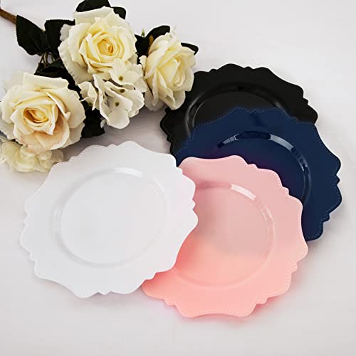 Colosus Disposable Plastic Plates Set, Pink Party Plastic Plates, 60 Pack (30 Guest) Dinner & Salad/Dessert Plate #TOP7