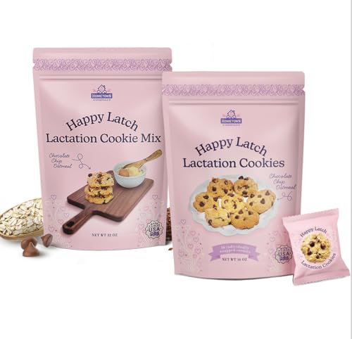 Happy Latch Lactation Cookie and Cookie Double Mix Saver Bundle, Made in USA, All Natural Ingredients, Boost Breast Milk Production, Lactation Snack