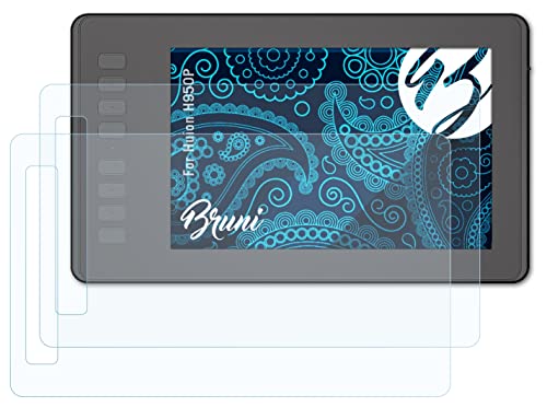 Preisvergleich Produktbild Bruni Schutzfolie kompatibel mit Huion H950P Folie, glasklare Displayschutzfolie (2X)