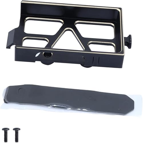 FACCNOY Placa de montaje de bandeja de batería de latón con correa para TRX4M 118 RC Crawler Car Upgrade Parts