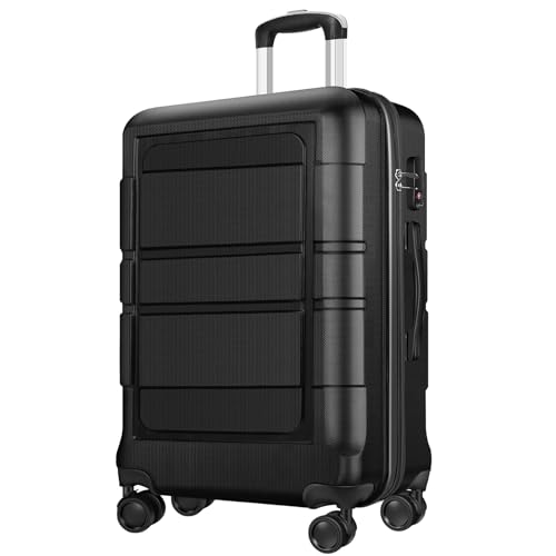 Carry On Luggage 22x14x9 Airline Approved, Suitcase with Spinner Wheels (20 Inch, Black)