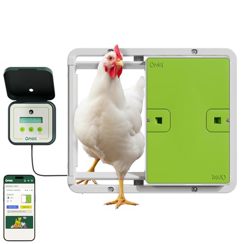 Omlet Smart Automatic Chicken Coop Door Opener | WiFi & App Control | Light Sensor or Timer | Built-In Safety Sensors | Weatherproof | Battery or Plug-In Power | Alexa & Google Home Compatible | Green