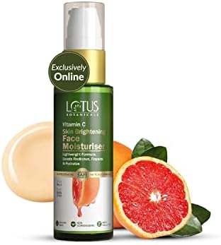 Lotus Botanicals Skin Brightening Face Moisturiser with Vitamin C, SPF 20, PA+++, Sulphate Free, Silicon Free & Chemical Free for All Skin Types, 45g