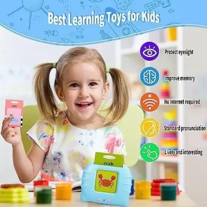 Image of CrazyBuy Talking English Words Flash Cards for Kids Early Educational Learning Device Toy (Multicolor)