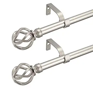 YunNephele Window Curtain Rod 2 Pack -Twisting Cage Finials, 3/4