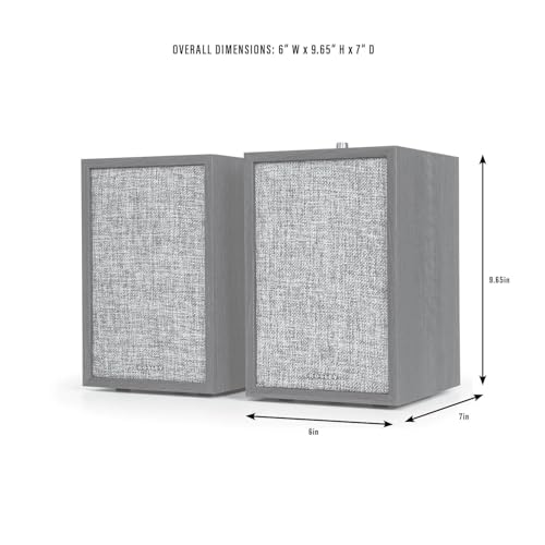Crosley S200A-WA 4" Active Powered Bluetooth Stereo Speakers with Optical, USB, and Aux Connections, Walnut