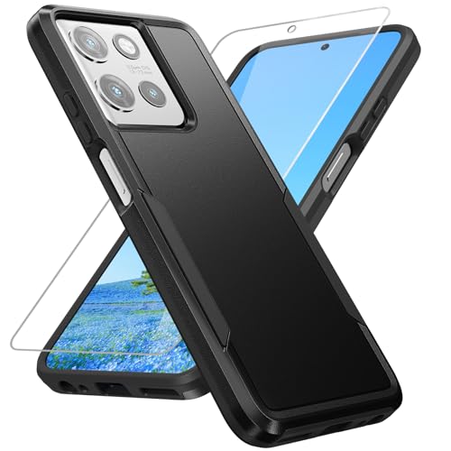 Warsia for Moto G 2026 Case with Screen Protector, [Military Grade Drop Tested] Heavy Duty Rugged Shockproof Cover, Non-Slip Outdoor Protective Case for Moto G 2026/2025/ Moto G Play 2026, Black