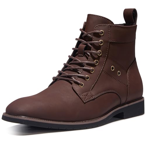 TruVeld Men's Fashion Derby Lace Up Ankle Boots - Casual Comfortable Non-Slip Durable Boots