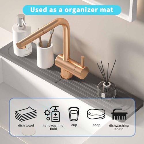 Protector contra salpicaduras para fregadero de cocina, alfombrilla de grifo de diatomita - imagen 7