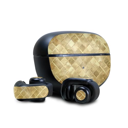 Image of Glossy Glitter Skin Compatible with Bose Ultra Open Earbuds - Gold Tiles - Premium 3M Vinyl Protective Wrap Decal Cover - Easy to Apply | Crafted in The USA by MightySkins