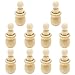 Coolayoung Pack of 10 Peg Dolls Unfinished, People Mini Wooden Nesting Dolls Set DIY Craft for Paint Stain Decor for Home Party