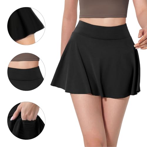 GWAWG High Waist Cross Over Athletic Golf Skort,Women's Pleated Tennis Skirt with Shorts Pockets,Crossover Tennis Athletic Shorts Skirt White - Image 6