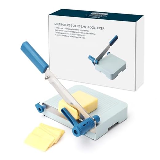 KITCHENDAO Multipurpose Cheese Slicer Cutter with Board for Arthritic and Weak Hands, Adjustable Thickness Dial for Block Cheese, Effortless Slicing, Guillotine Sausage Ham Biltong Jerky Slicer