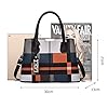 NICOLE & DORIS Mode Handtasche Damen Klassische Handtasche Karierte Tasche PU Leder Schultertasche Henkeltasche Frauen Umhängetasche Designer Tote Bag mit Anhänger Kaffee #5