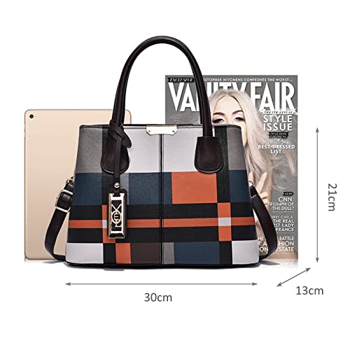 Sac épaule multicolore à triple compartiment en cuir PU robuste - 6