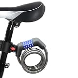 ZHEGE Bike Lock Cable - Self Coiling Resettable, 5 Digit Combination Lock with Mounting Bracket for