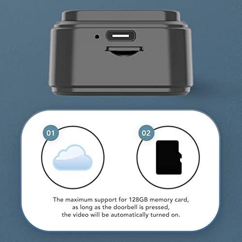 Câmera de campainha, câmera de campainha de vídeo WiFi 128 GB de memória grande 1000 mAh bateria 90°