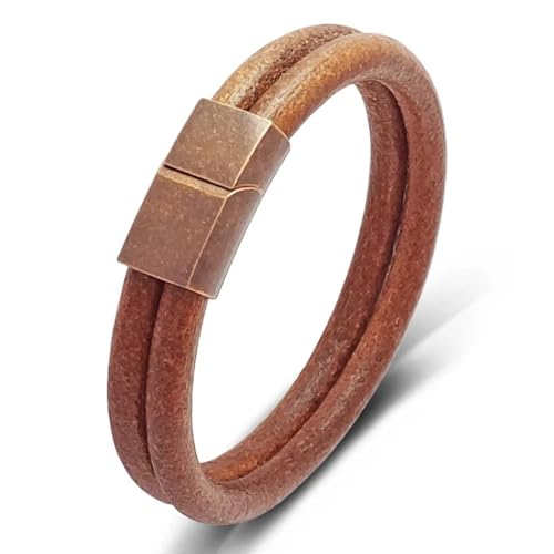 Bracelet homme cuir véritable pour un look rétro décontracté au quotidien