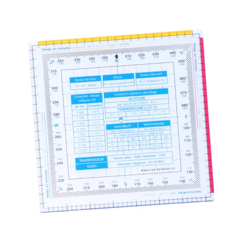CONGARTENO Règle Volante en Plastique Carrée, Calculatrice de Vol Échelle et Fonction Compas, Antirouille, pour Dessin Technique et Apprentissage Vectoriel, Usage Scolaire et Professionnel