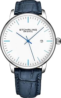 Stuhrling Original Mens Watch Calfskin Leather Strap - Dress + Casual Design