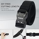 Aucuu Quick Release Tactical Belt, Work Belts, Tactical Belt for Men, 1.5" Military Style Nylon Web Hiking Belt, Adjustable Canvas Nylon Belts with Quick Release Buckle, with Hook - Image 3