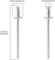 Vista 7 de 1 par de remaches de roseta GM NOS de acero inoxidable para Ford Chrysler AMC VIN etiqueta de puerta (1)