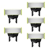 5 Stück Ersatzklingen für Philips Elektrischer Bartstyler, Face & Body Wasserdichte Ersatzköpfe Ersatzteil Zubehör, Edelstahl Klingen Einzeln verpackt