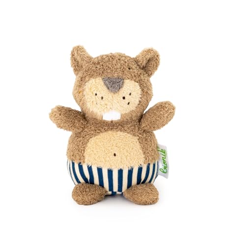 bionik by BioKinder Original Kuscheltier Biber Brunolino | für Babys aus Baumwolle | vegan, ca. 12 cm