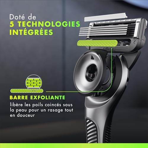 Rasoir Pour Homme Exfoliant Labs Gillette Le Socle + Le Manche + 1 Lame - vue 4