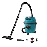 Jowue - Aspirador de 10 l con 2 baterías, húmedo y seco compacto, sistema de drenaje, aspirador y soplador, ligero, compacto, doble función de succión y soplado y kit de accesorios (azul)