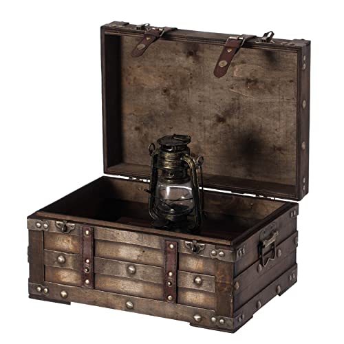 Vintiquewise Small Wooden Vintage Storage Trunk