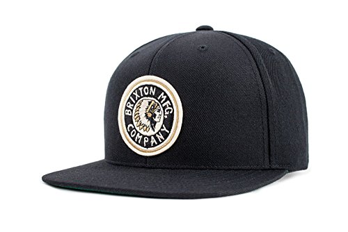 Brixton Men's Rival Medium Profile Adjustable Snapback Hat, black/gold, One Size