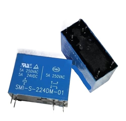 Relé de 6 pines SMI-S-224DM-01 de 24V y 5A para circuitos electrónicos